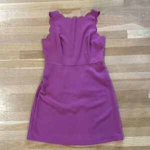 Pink Loft Dress with Scalloped Detail